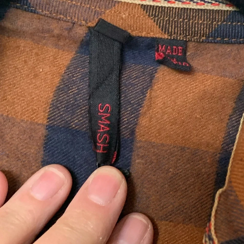 SMASH Men’s Plaid Flannel Long Sleeve Button Up Shirt NWT 🌴 - Picture 4 of 8